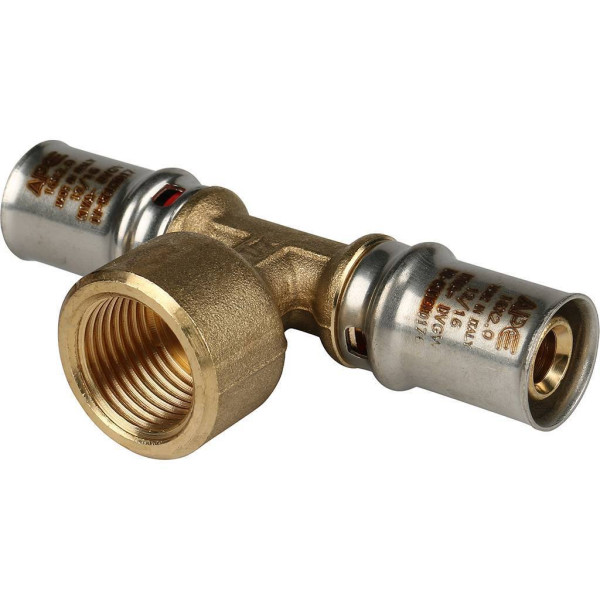 Тройник 16x1/2"Вx16 Stout (пресс) (SFP-0007-001216)