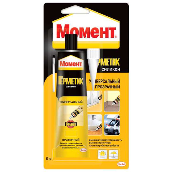 Герметик силиконовый универсальный Henkel Момент 85 мл прозрачный (606037)