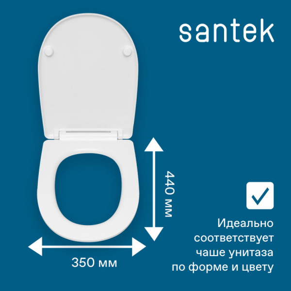 Сиденье для унитаза Santek Юнион с микролифтом белое (1WH501634)