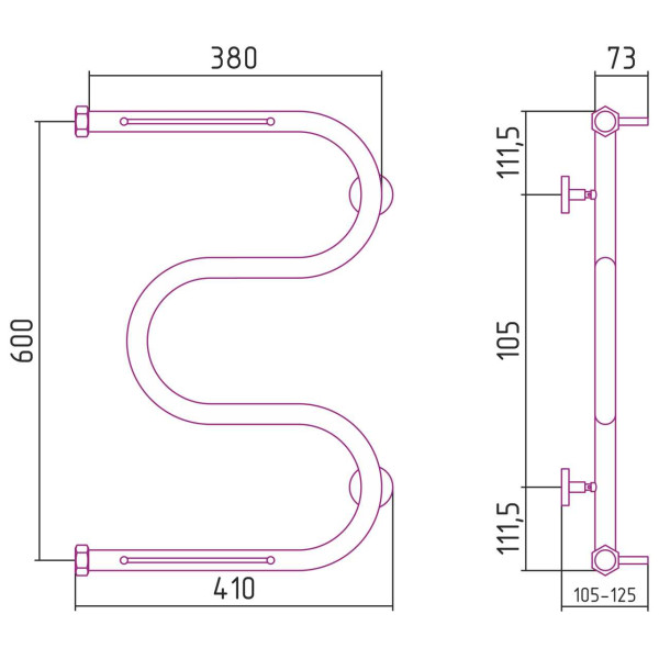 Полотенцесушитель водяной Сунержа М-образный 2 полки+ 600х400 хром (00-4008-6040) Полотенцесушитель водяной Сунержа М-образный 2 полки+ 600х400 хром (00-4008-6040)