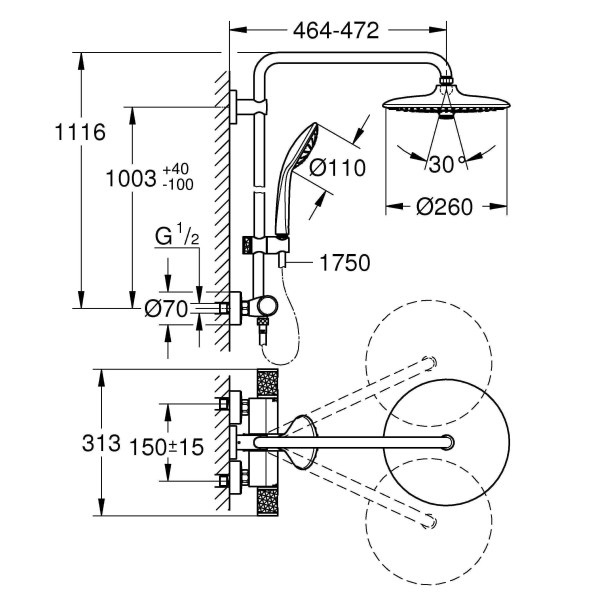 Душевая система Grohe Euphoria System хром (27296003) Душевая система Grohe Euphoria System хром (27296003)