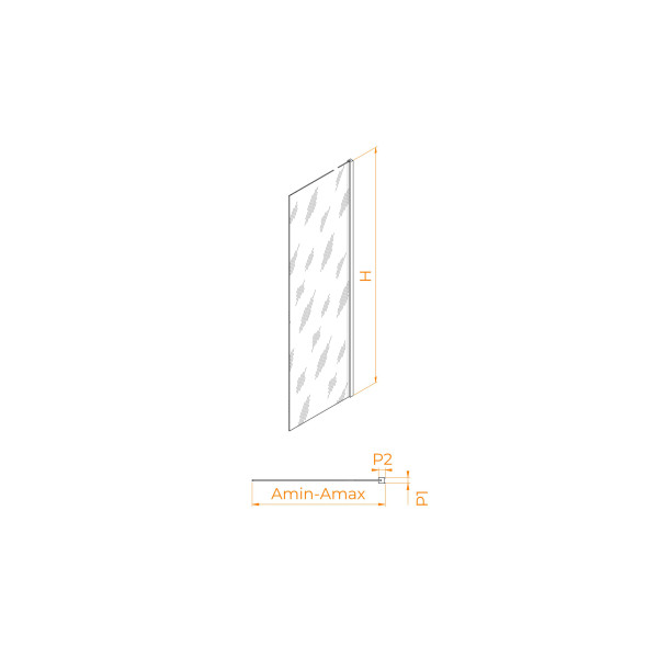 Душевое ограждение RGW 80x195 стекло рифленое, профиль черный (06220308-44)