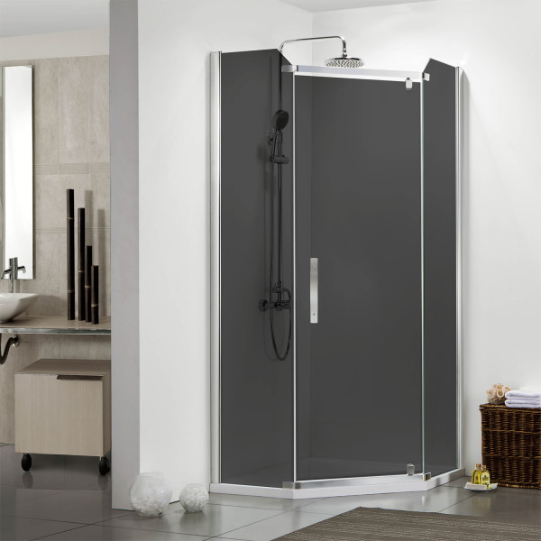 Душевой уголок Azario Edmonton 90х90х200 стекло серое, профиль серый (AZ-NNC3231-2 900)