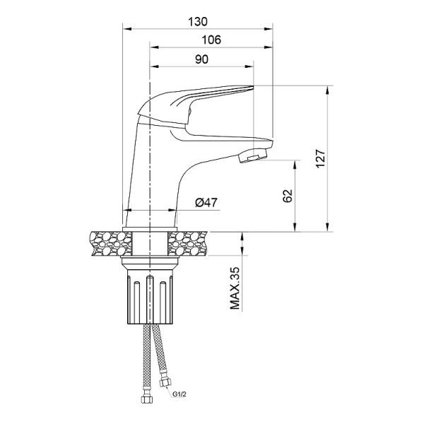 Смеситель для раковины Wesnaart Luch хром (LUC15-210)