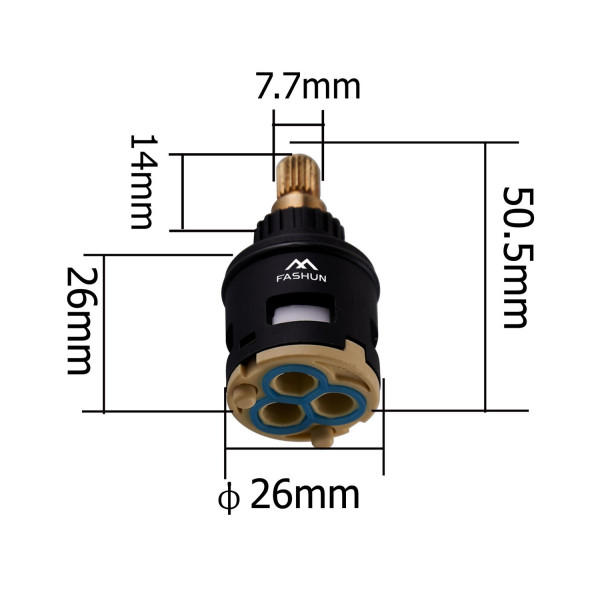 Кран-букса Fashun с керамич. пласт. на 3 хода латунь (A542)