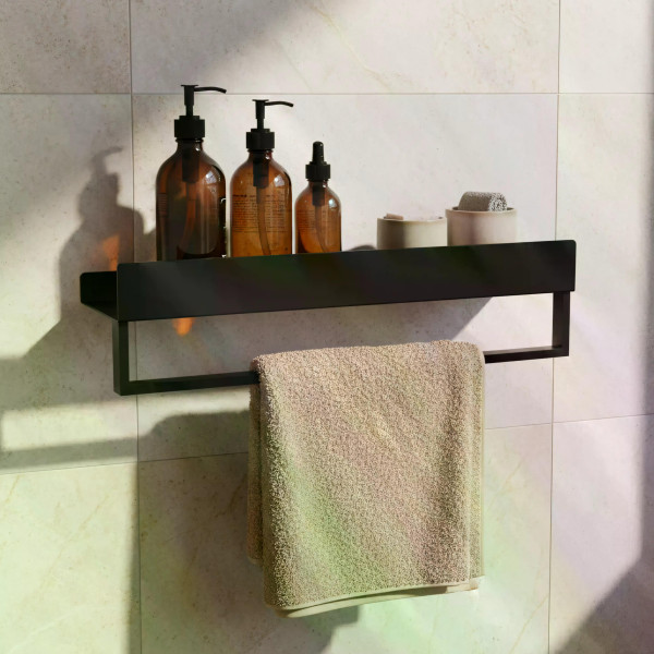 Полка для ванной Rea SF01 450 мм Black mat черный матовый (REA-06000)