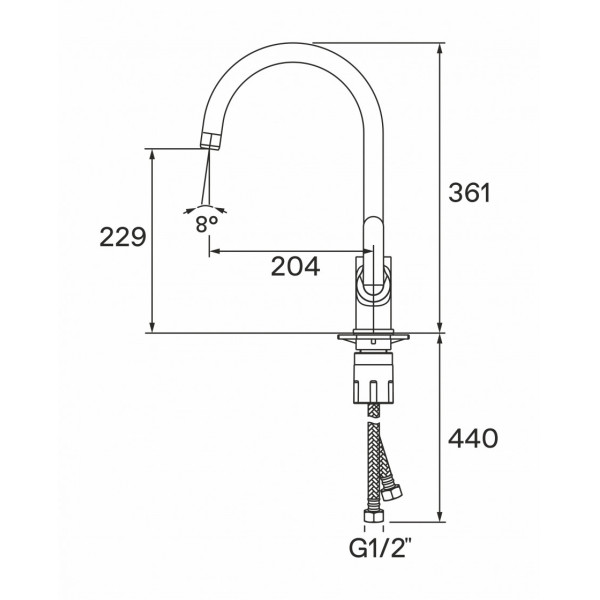 Смеситель для кухни Santek Линдос хром (WH5A41008C001)