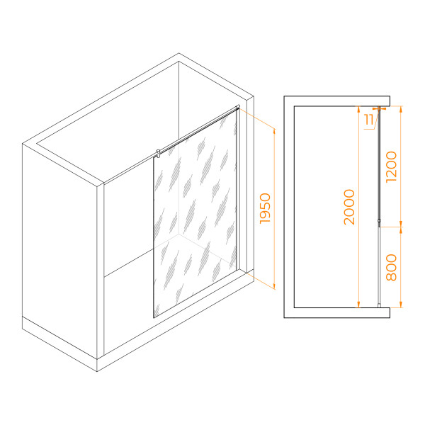 Душевое ограждение RGW Walk In 120x195 стекло прозрачное, профиль хром (351003312-11) Душевое ограждение RGW Walk In 120x195 стекло прозрачное, профиль хром (351003312-11)