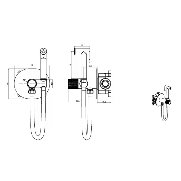 Смеситель с гигиеническим душем Boheme TECH BRB (брашированная бронза) (157-BRB) Смеситель с гигиеническим душем Boheme TECH BRB (брашированная бронза) (157-BRB)