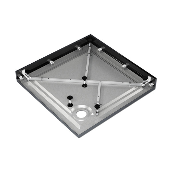 Душевой поддон Melodia Eletto 90х90х13 чёрный, слив 90 мм (MTYET9090bk)