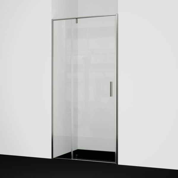 Душевая дверь WasserKRAFT Spree 120x200 стекло прозрачное текстурное, профиль никель (14P05)