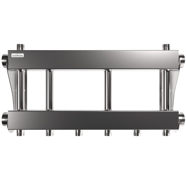 Коллектор модульный Gidruss MKSS-250-3x25 (до 250 кВт, 2 магистр. подкл. G 2", 3 контура G 1" вверх или вниз, нерж ст.) Коллектор модульный Gidruss MKSS-250-3x25 (до 250 кВт, 2 магистр. подкл. G 2", 3 контура G 1" вверх или вниз, нерж ст.)