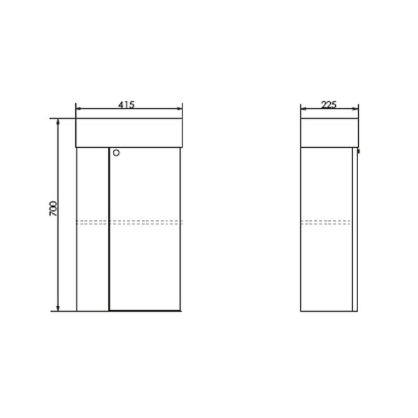Тумба подвесная с раковиной Comforty Асти 400x220x700 дуб дымчатый (00-00013798)