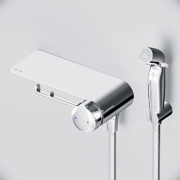 Гигиенический набор AM.PM X-Joy TouchReel со смесителем для душа с полкой) (F0H85A800) Гигиенический набор AM.PM X-Joy TouchReel со смесителем для душа с полкой) (F0H85A800)
