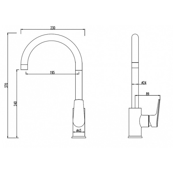 Смеситель для кухни Damixa RedBlu Origin Balance двухцветный, черный (790720000)