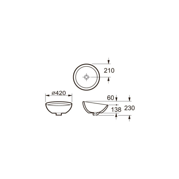Раковина накладная Roca Bol 42х42 (327876000) Раковина накладная Roca Bol 42х42 (327876000)