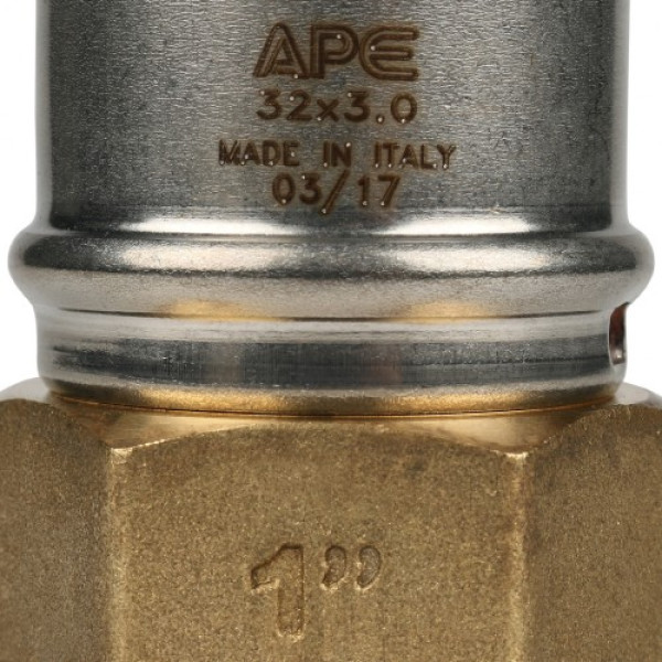 Соединение прямое 32*1"В Stout (пресс, латунь) SFP-0002-000132 Соединение прямое 32*1"В Stout (пресс, латунь) SFP-0002-000132