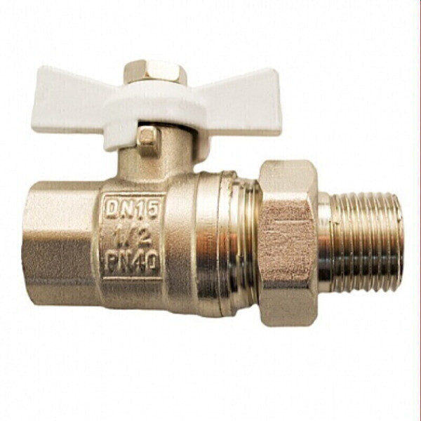 Кран STI 3/4" шаровый со сгоном белая бабочка (00000003664) Кран STI 3/4" шаровый со сгоном белая бабочка (00000003664)