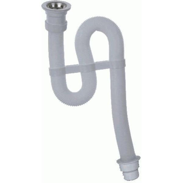 Сифон для раковины гофрированный VIR 1 1/4"х40/50 мм с нерж. чашкой д.70мм, 900 мм ВИР ПЛАСТ (30980312)