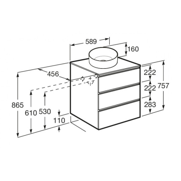 Тумба подвесная Roca The Gap 585x453x515 темно-коричневый (A857397402)
