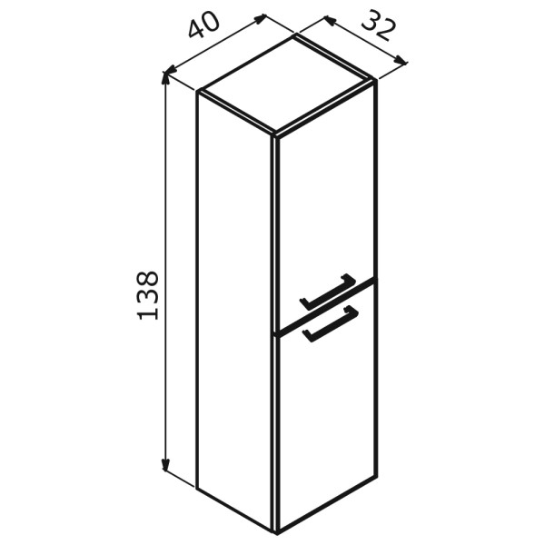 Пенал подвесной Orka Salerno 400x320x1380 зеленый матовый, светлое дерево (3005748)