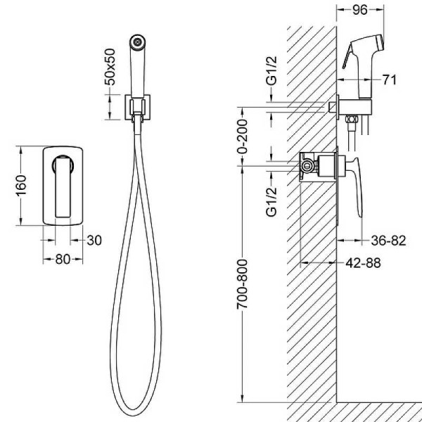 Смеситель с гигиеническим душем Timo Helmi черный матовый (4089/03SM)