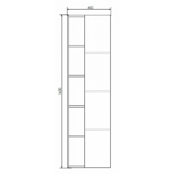 Пенал подвесной Comforty Турин 450x320x1600 дуб бежевый (00004136455)