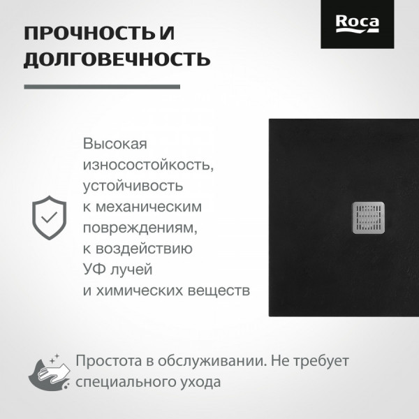 Душевой поддон Roca Terran 80x160x31 профиль черный (AP1016403200140)