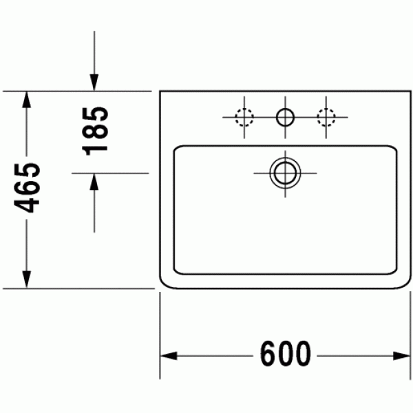 Раковина подвесная Duravit Vero 045460 600х465 (0454600027)