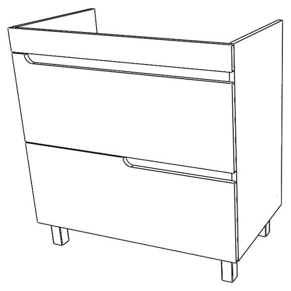 Тумба напольная Bazis 80 Веста с двумя ящиками В2 Айсберг Домино (DV5908T) Тумба напольная Bazis 80 Веста с двумя ящиками В2 Айсберг Домино (DV5908T)