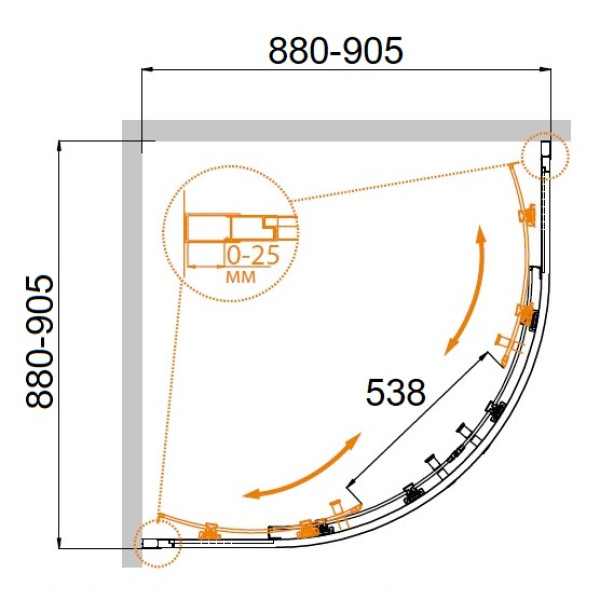 Душевой уголок Cezares Molveno 90x90x195 стекло прозрачное, профиль хром (MOLVENO-R-2-90-C-Cr-IV) Душевой уголок Cezares Molveno 90x90x195 стекло прозрачное, профиль хром (MOLVENO-R-2-90-C-Cr-IV)