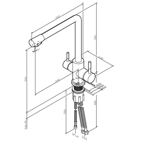 Смеситель для кухни AM.PM X-Joy S с L-изливом с каналом для питьевой воды черный (F85B05722) Смеситель для кухни AM.PM X-Joy S с L-изливом с каналом для питьевой воды черный (F85B05722)