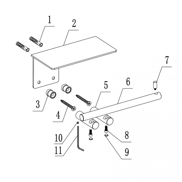 Бумагодержатель с полкой Abber Osten 316 сталь брашированная (AA1830BST)