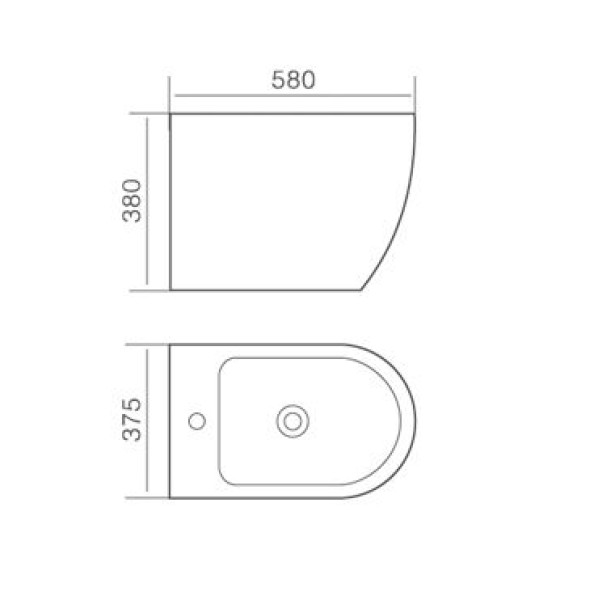 Биде напольное Timo Kuilo 580*375*380 белое (TK-402)