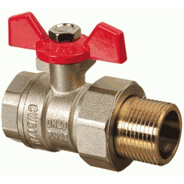 Кран 1" шаровый со сгоном TeRma RED (красная бабочка) (31050) Кран 1" шаровый со сгоном TeRma RED (красная бабочка) (31050)