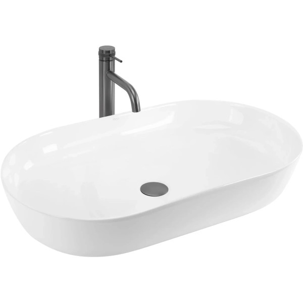 Раковина накладная REA Cleo white 70x39x13 белая (REA-U6215) Раковина накладная REA Cleo white 70x39x13 белая (REA-U6215)