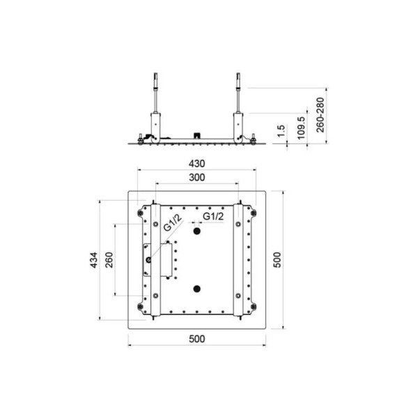 Верхний душ Aquatek 500*500 мм хром (AQ2082CR) Верхний душ Aquatek 500*500 мм хром (AQ2082CR)