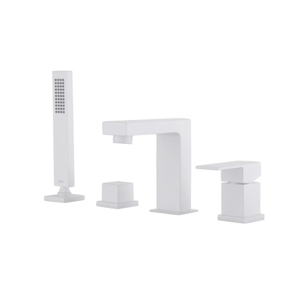 Смеситель на борт ванны Abber Daheim белый матовый (AF8213W)