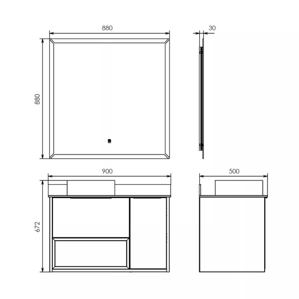 Тумба подвесная с раковиной Comforty Джанкой 900x30x900 антрацит (00-00017878) Тумба подвесная с раковиной Comforty Джанкой 900x30x900 антрацит (00-00017878)