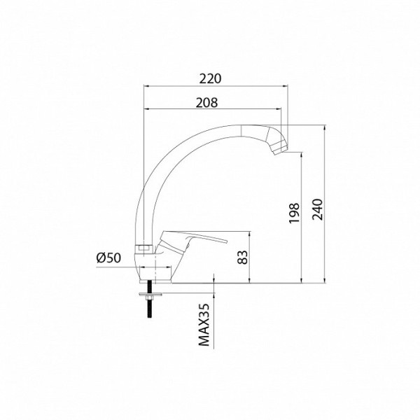 Смеситель для кухни Milardo Meal хром (M05SB0JM05)