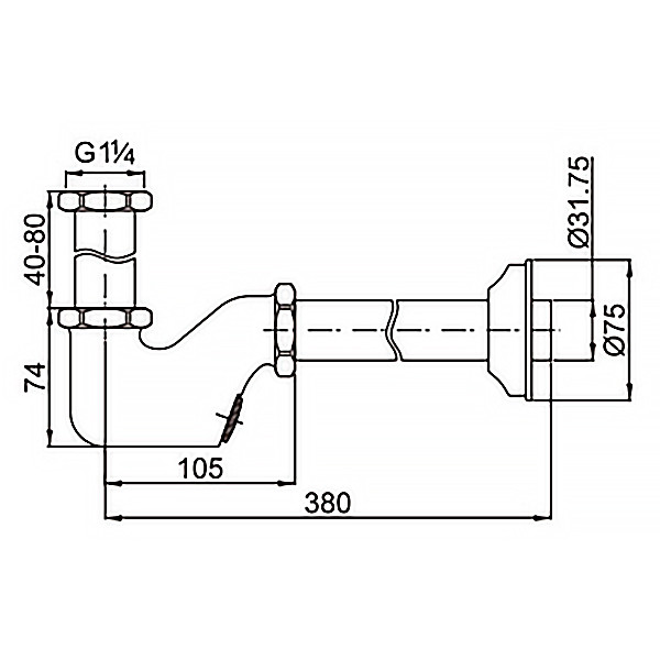 Сифон для раковины Azario хром (AZ-110-CHR)