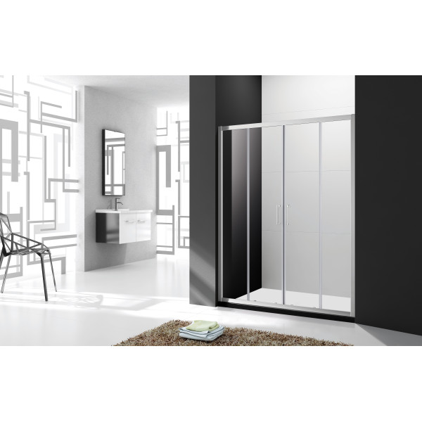 Душевая перегородка Cezares Molveno 170x195 стекло рифленое, профиль хром (MOLVENO-BF-2-170-P-Cr)