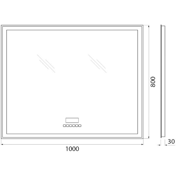 Зеркало с подсветкой BelBagno SPC-RNG 100x80 (SPC-GRT-1000-800-LED-TCH-RAD)