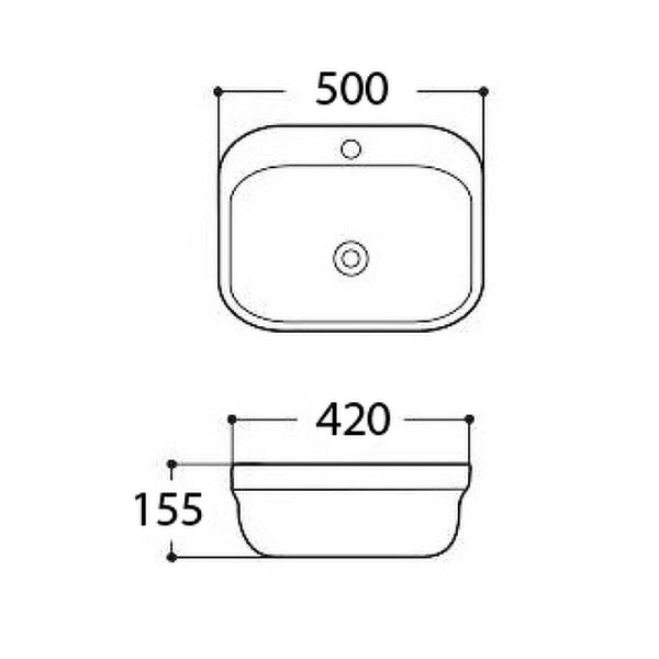 Раковина накладная Aquatek Амадео 42x50 белая (AQ5042-00)