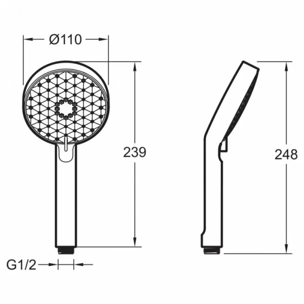 Душевая лейка Jacob Delafon Awaken черная (E72415-BL)