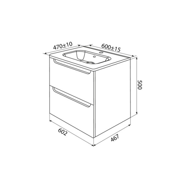 Тумба с умывальником подвесная Iddis Edifice 60x47 светло-серый (EDI60L0i95K)