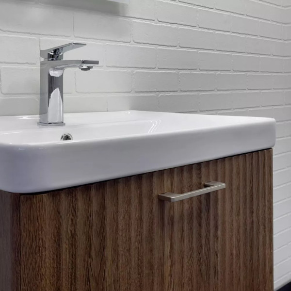 Тумба подвесная с раковиной Comforty Ангара 600x30x460 дуб темно-коричневый (00-00021035)