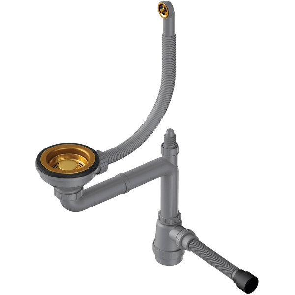 Сифон для одночашевых моек Omoikiri с круглым переливом WK-1-R-AB латунь (4956487)