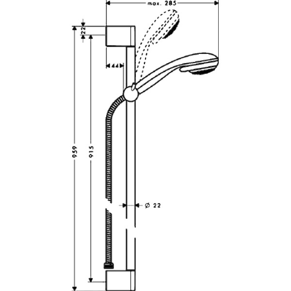 Душевой гарнитур Hansgrohe Crometta 85 Vario/Unica 90 см (27762000)
