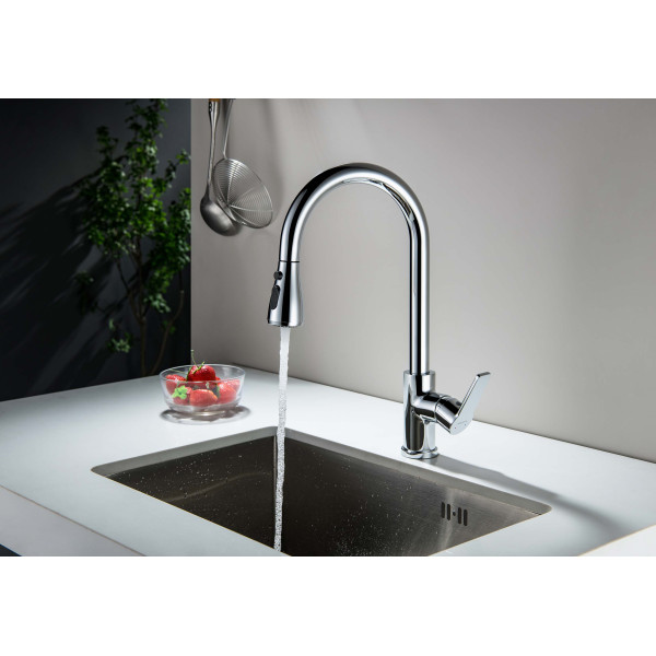 Смеситель для кухни Aquatek Лугано с вытяжным изливом хром (AQ1784CR) Смеситель для кухни Aquatek Лугано с вытяжным изливом хром (AQ1784CR)